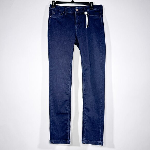 NWT Raffaello Rossi Slim Split Hem Navy Blue Denim Jeans EUR Size 34/US 4 - Picture 2 of 16